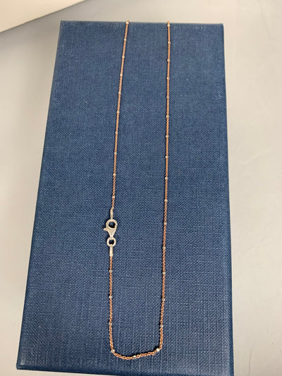 2-tone Sterling Silver Chain with Rose Gold Tone Coating in 18"