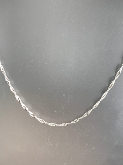 Sterling Silver Singapore Chain in16"