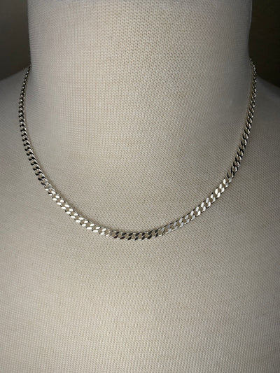 4mm Italian Curb Chain Necklace in Sterling Silver