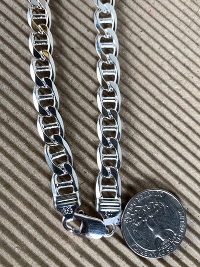 9mm Italian Sterling Silver Mariner Chain
