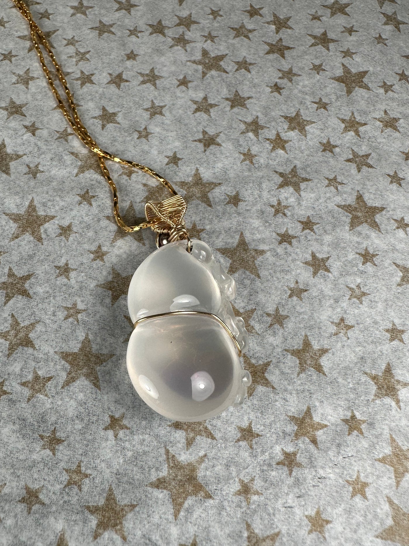 Milky Quartz and Multiple Gems Pendant Created by a Local Artist