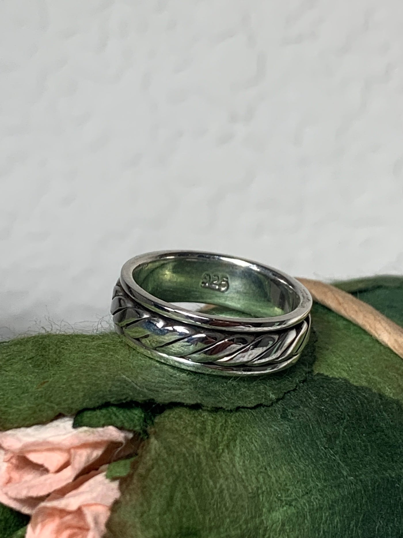 Solid Sterling Silver Rope Design Band Ring