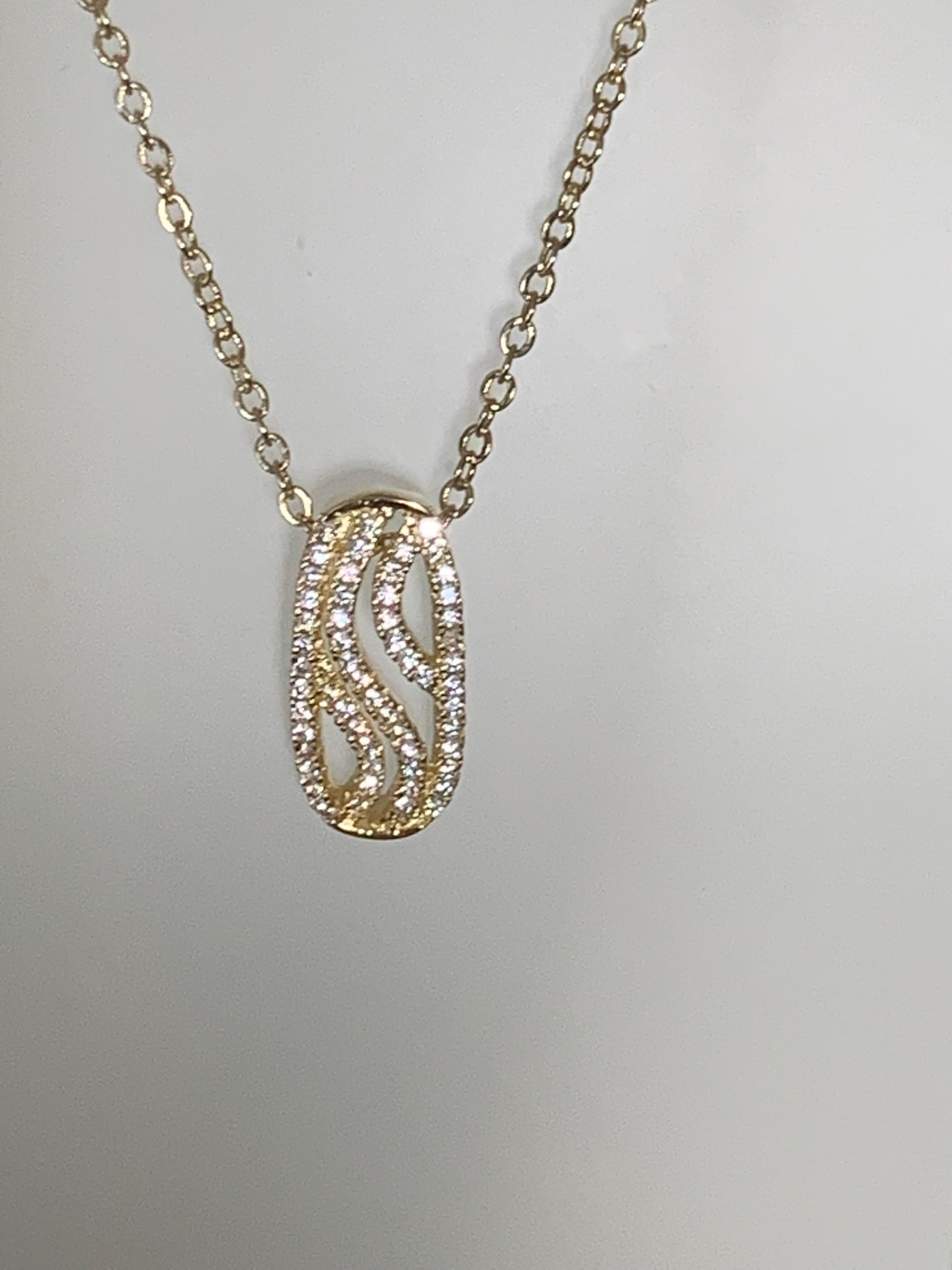 Filigree Style Cut Out Bulging Rectangular Plate Slider Pendant in Silver, Yellow Gold and Rose Gold Tone