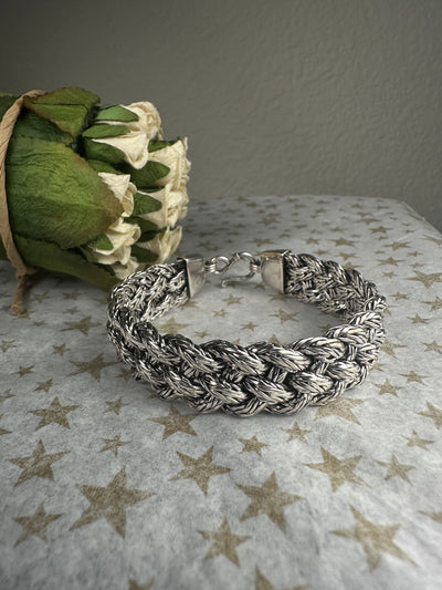 Sterling Silver Bali "Braided" Bracelet 7"