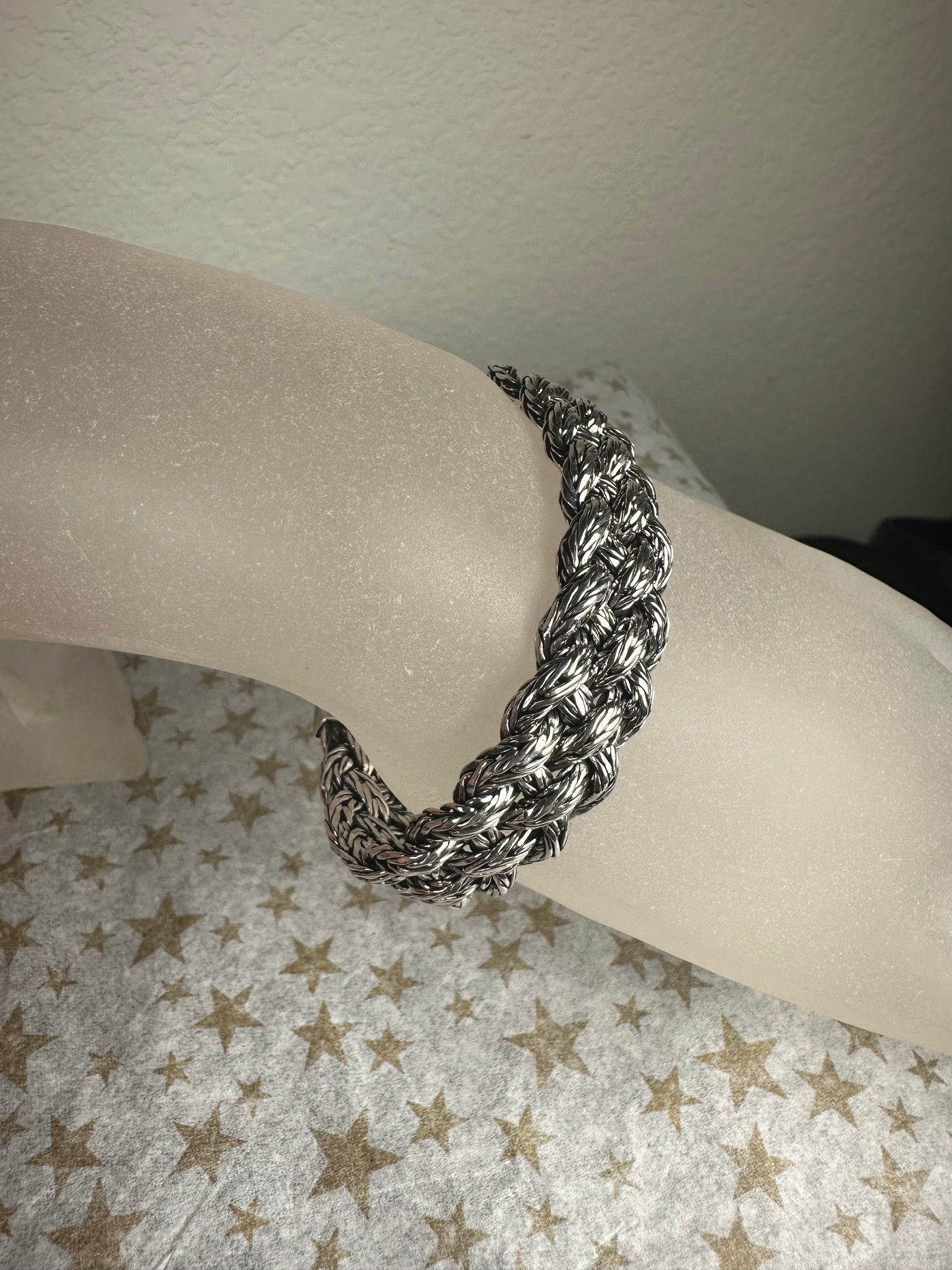 Sterling Silver Bali "Braided" Bracelet 7"