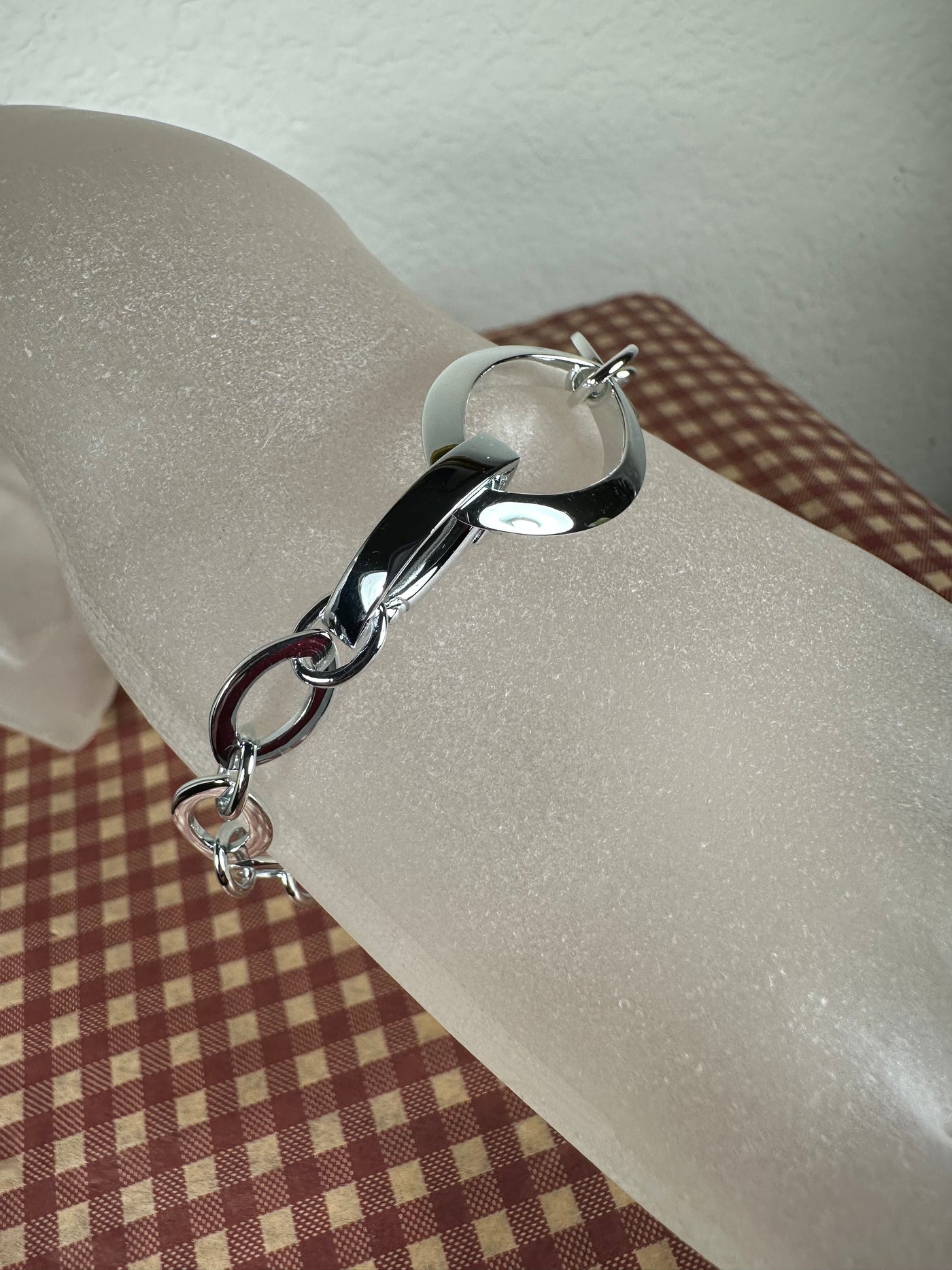 Sterling Silver Multiple Size Olive Link Charm Bracelet