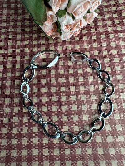 Sterling Silver Multiple Size Olive Link Charm Bracelet