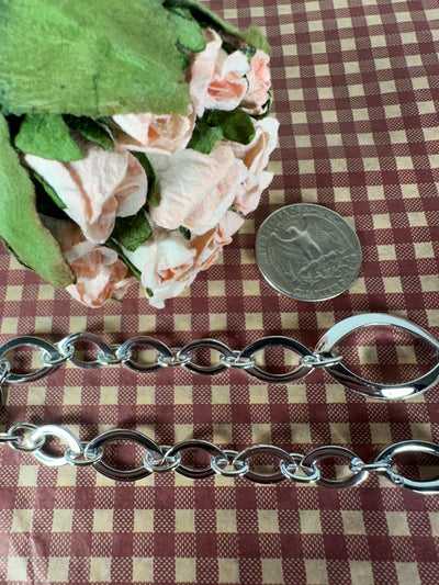 Sterling Silver Multiple Size Olive Link Charm Bracelet