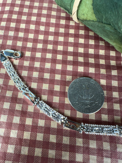 Sterling Silver Lace Link Bracelet from Italy 7.5"