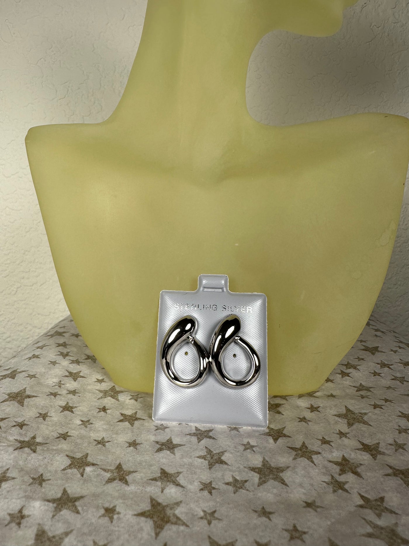 Sterling Silver High Polished Cubby "6" Earrings