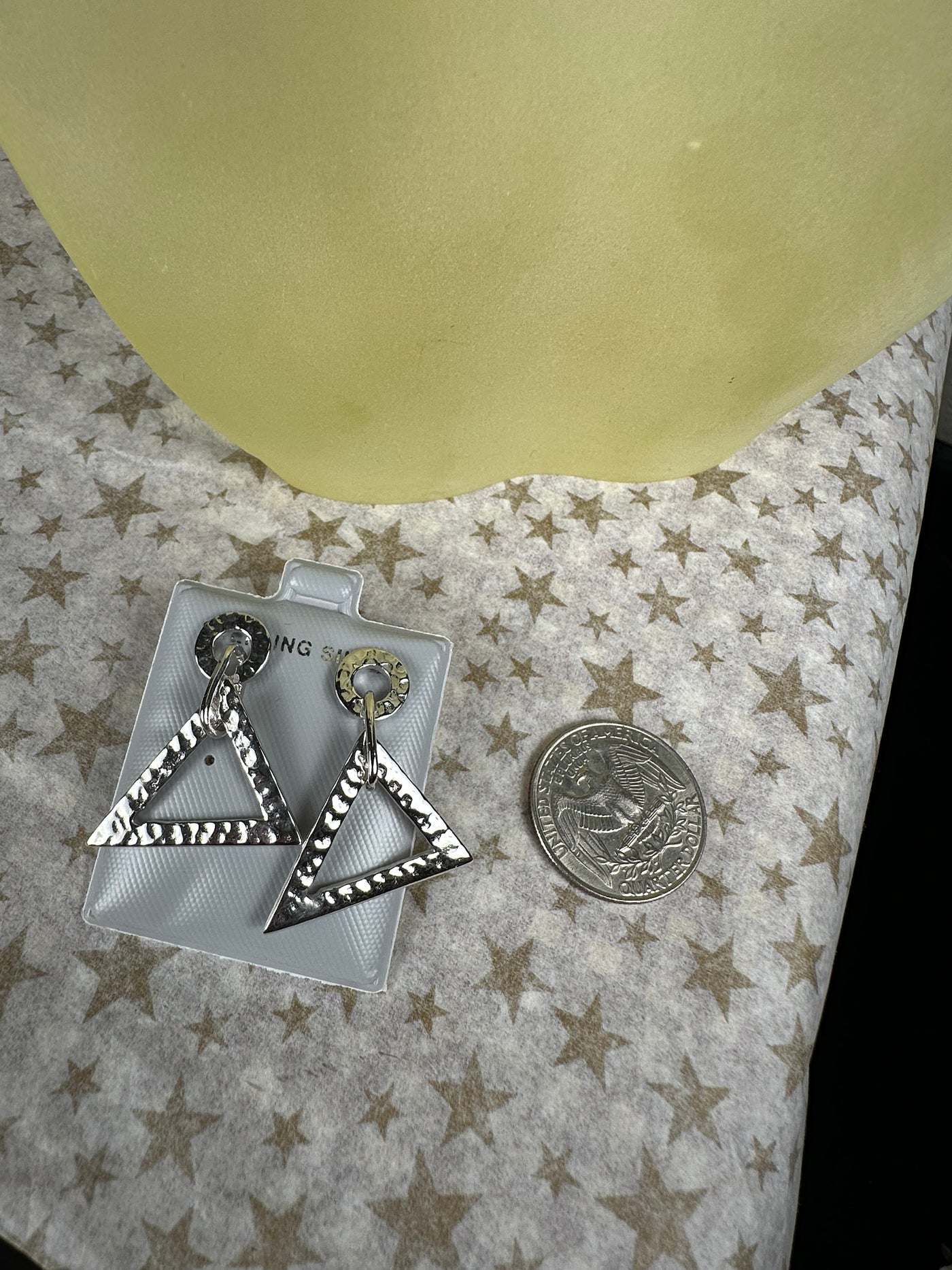 Sterling Silver Dangling Triangle Earrings