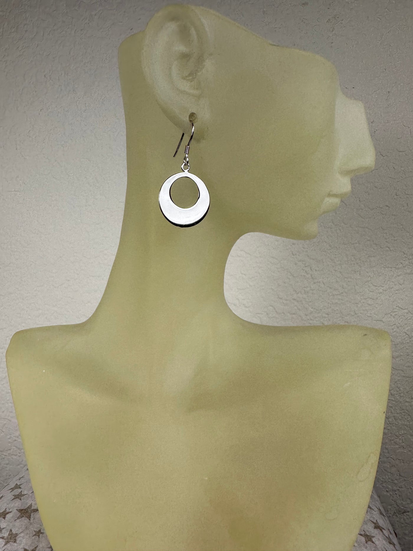 Sterling Silver Doughnut Dangling Earrings