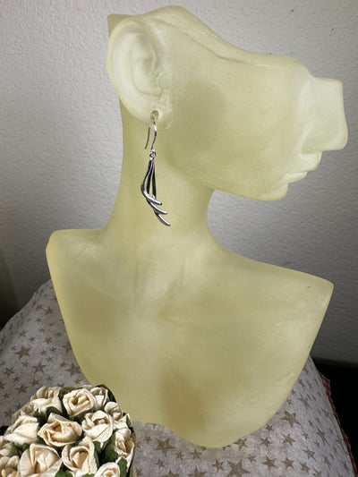 Sterling Silver Curved Up Dangling Earrings