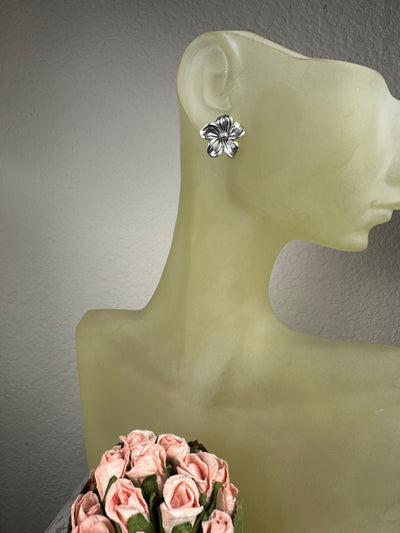 Sterling Silver Flower Earrings on Post