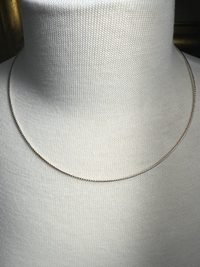 Italian Rose Gold and Silver 2 Tone Round Omega Necklace 16" 18" 20"