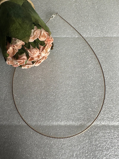 Italian Rose Gold and Silver 2 Tone Round Omega Necklace 16" 18" 20"