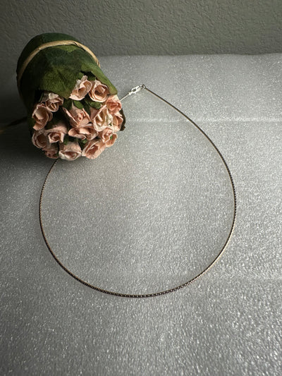 Italian Rose Gold and Silver 2 Tone Round Omega Necklace 16" 18" 20"