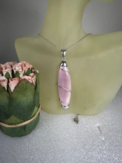 Silver & Pink Mother of Pearl Shell Pendant