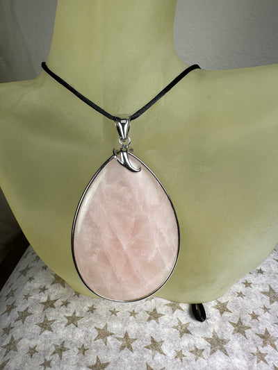 Sterling Silver & Rose Quartz Pendant with Garnet Amethyst Peridot Accent