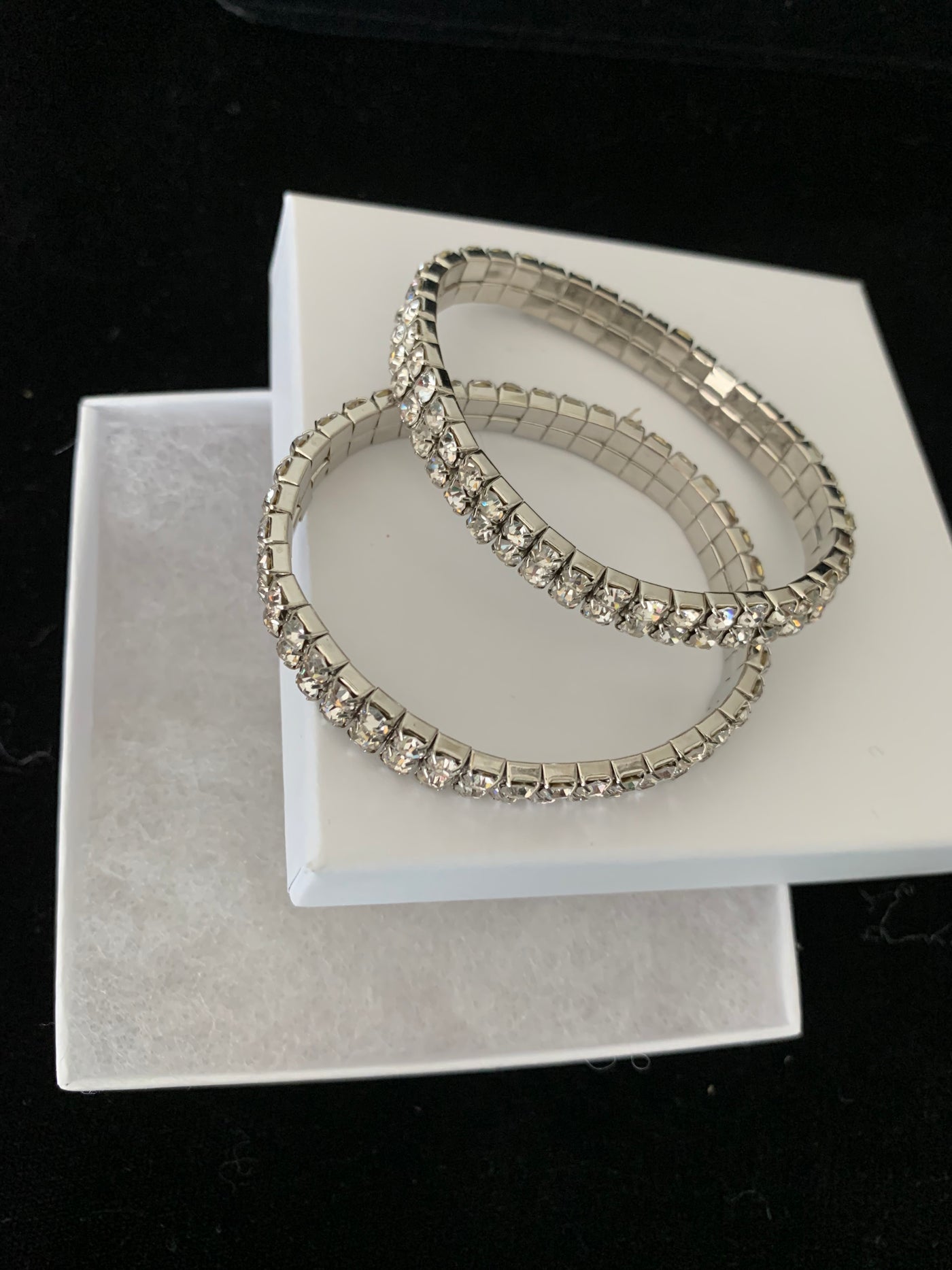 Stretchy Clear Crystal Bracelet Set of 2