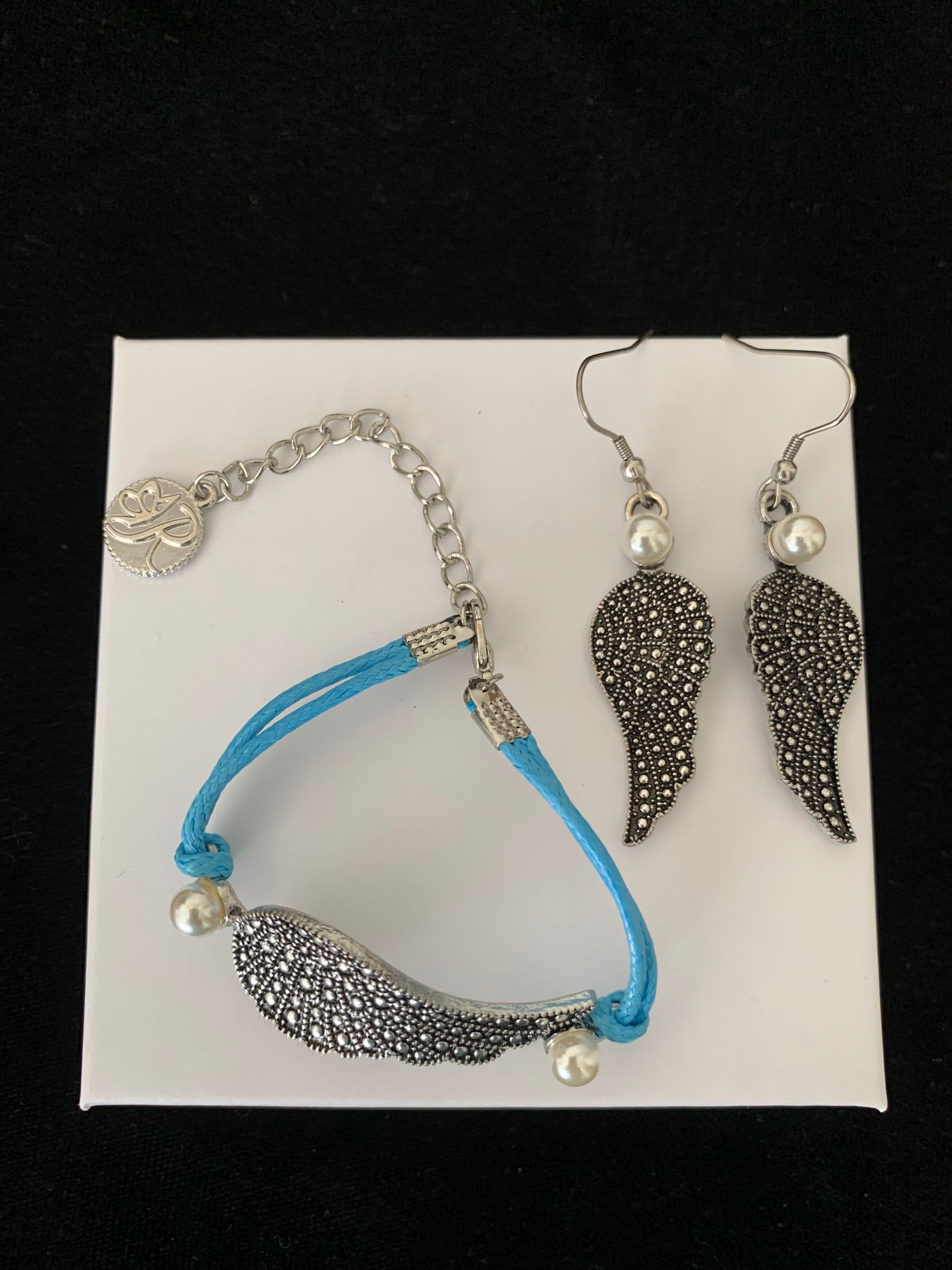 Angel Wing Bracelet & Earrings Set