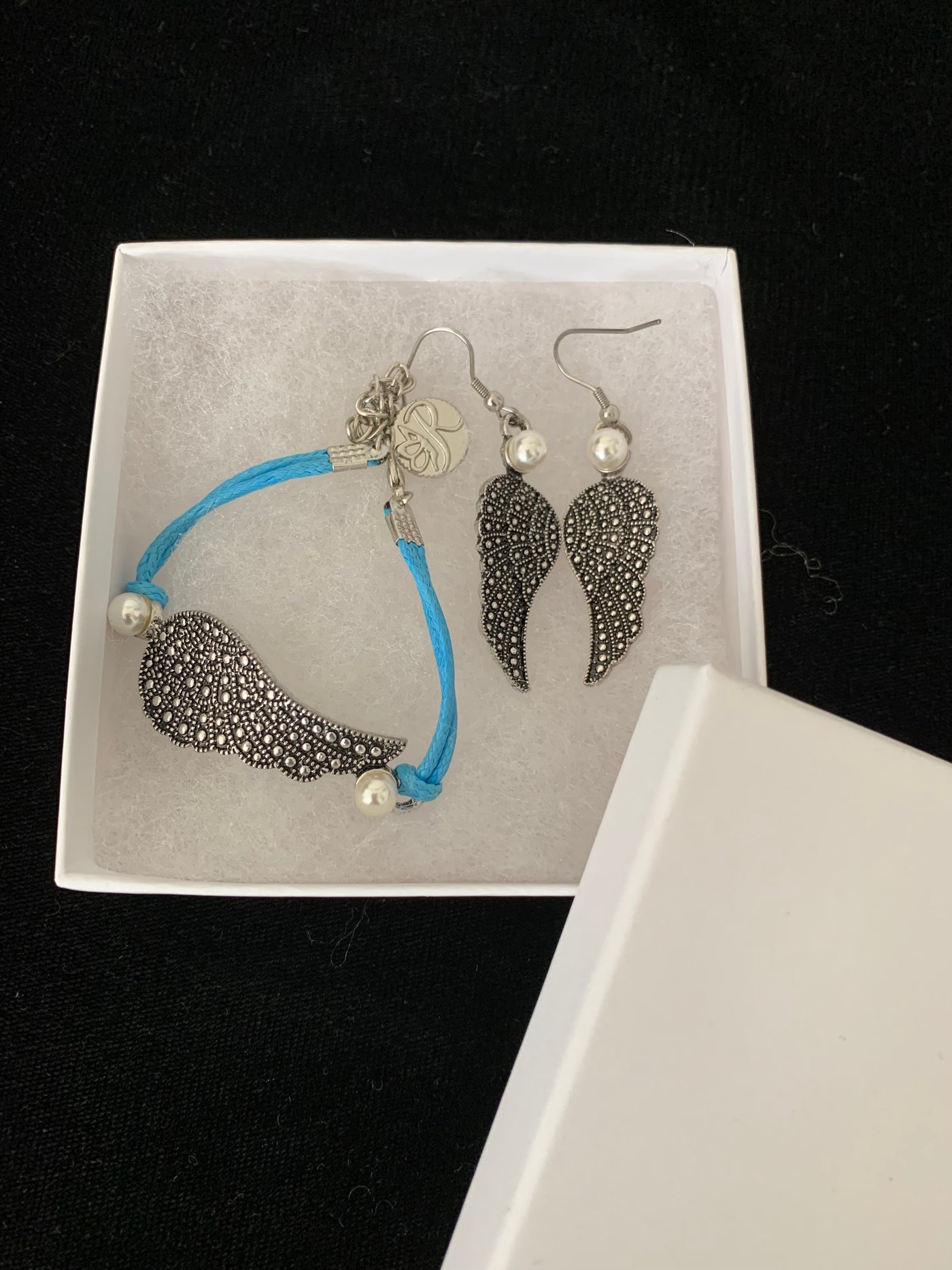 Angel Wing Bracelet & Earrings Set