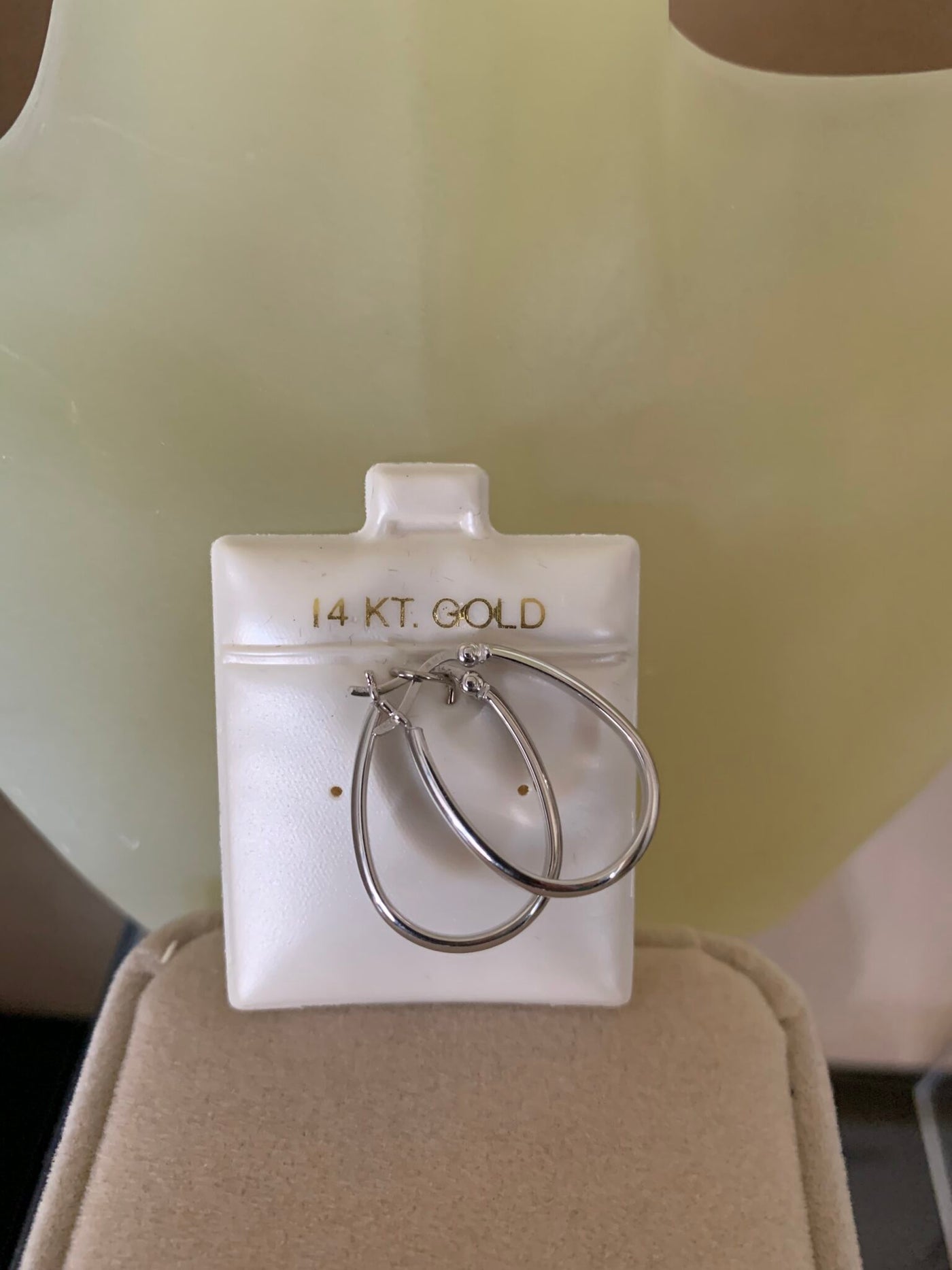 Solid 14K White Gold "Clean" Hoop Earrings