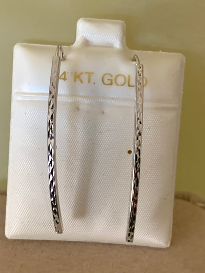 Solid 14K White Gold Curvy Tube Earrings