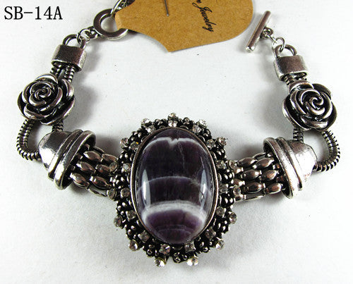 Fashion Oval Amethyst Bracelet