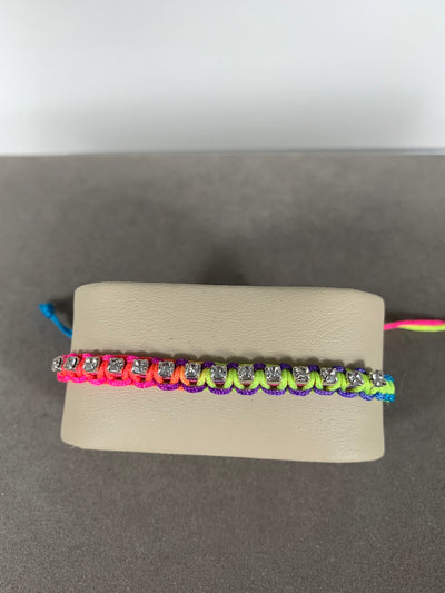 Rainbow Colors Braided Bracelet with Crystals
