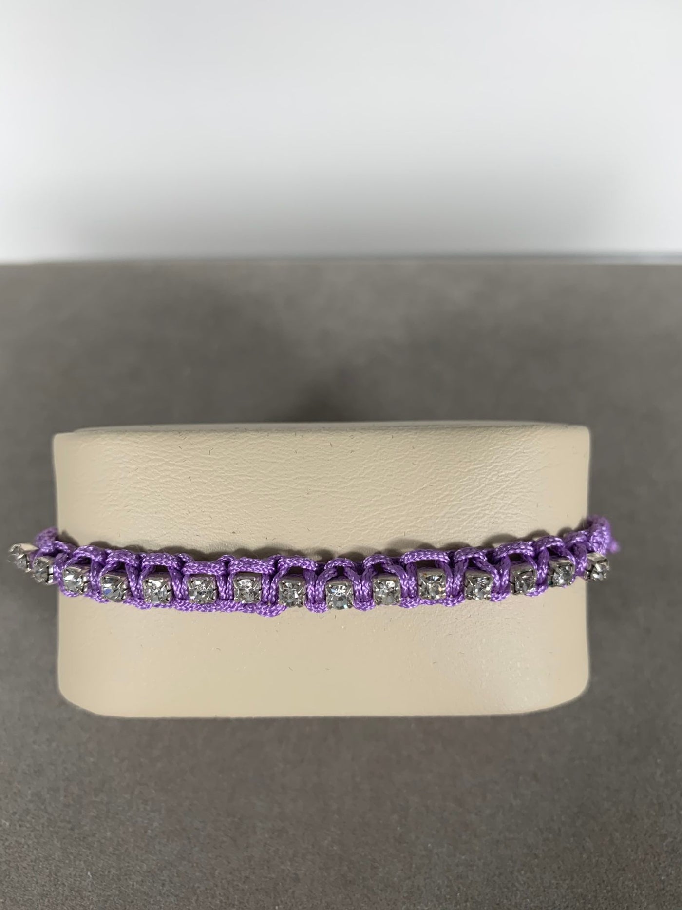Purple Braided Bracelet with Crystals