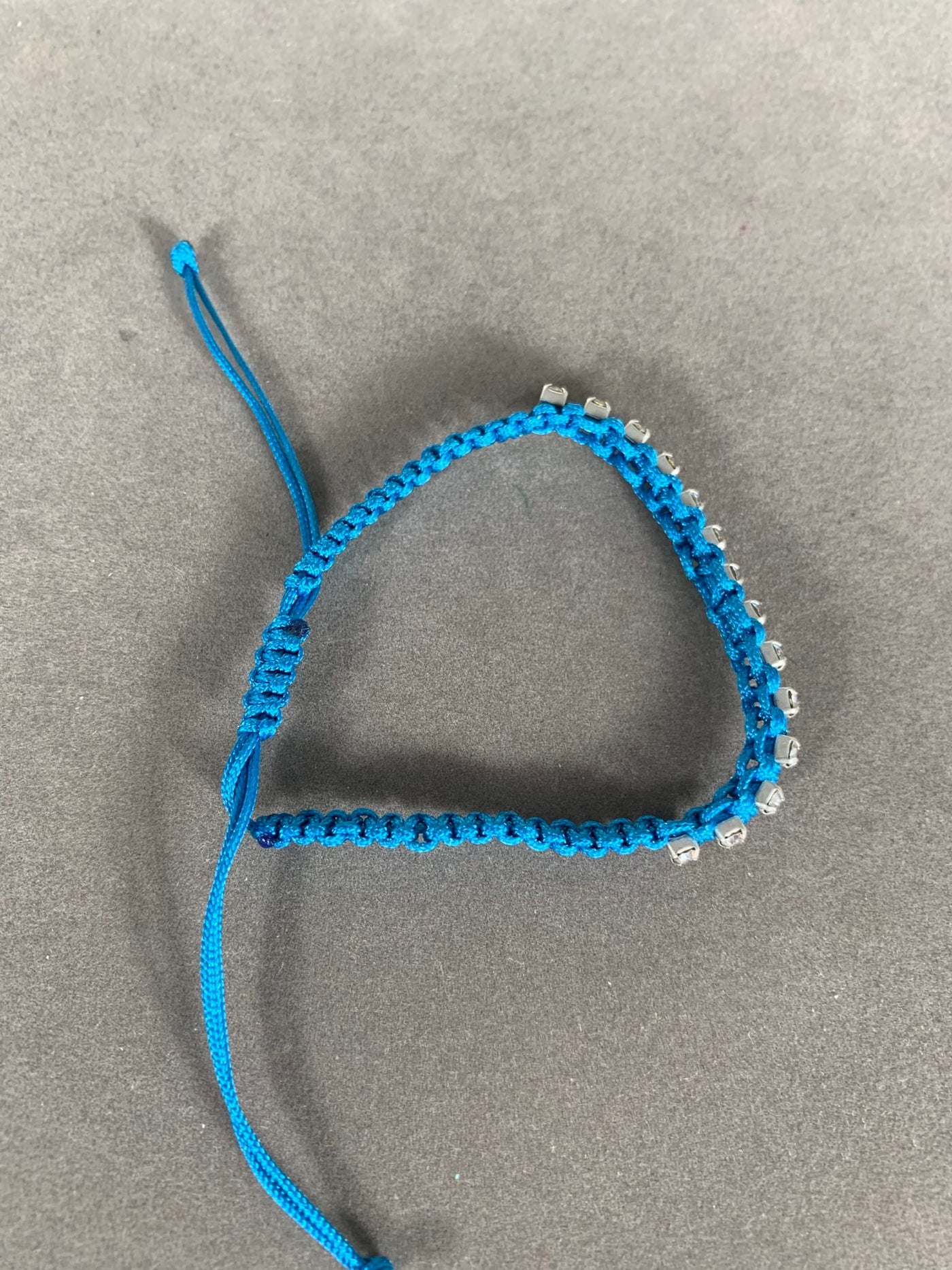 Blue Braided Bracelet with Crystals