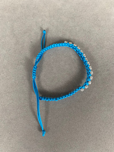 Blue Braided Bracelet with Crystals