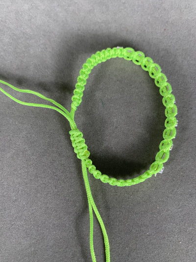 Lime Green Braided Bracelet with Crystals