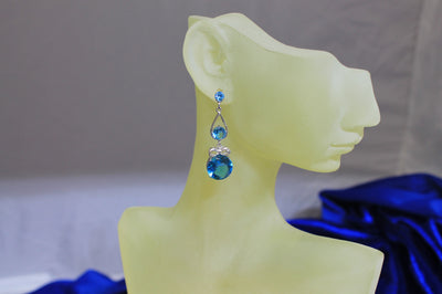Ornate Crystal Dangling Earrings