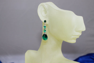 Four Crystals Dangling Earrings