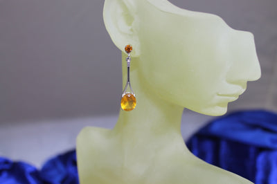 Spoon Crystal Dangling Earrings