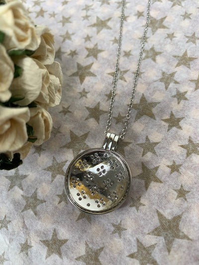 Cubic Circonium CZ Pie Round Pendant in Silver, Yellow and Rose Gold Tone