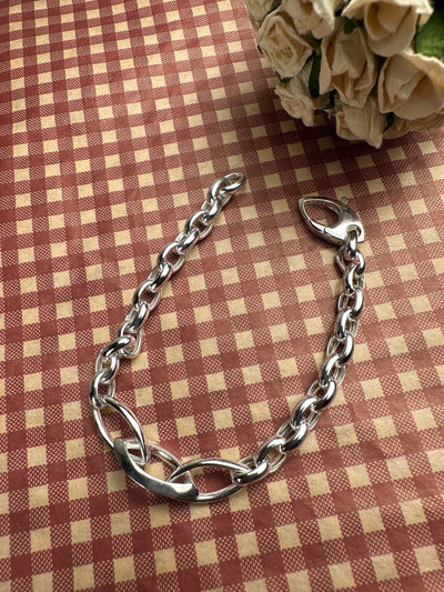 Sterling Silver Link Bracelet from Italy 7.25" 8"