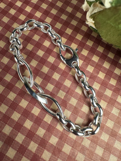 Sterling Silver Link Bracelet from Italy 7.25" 8"