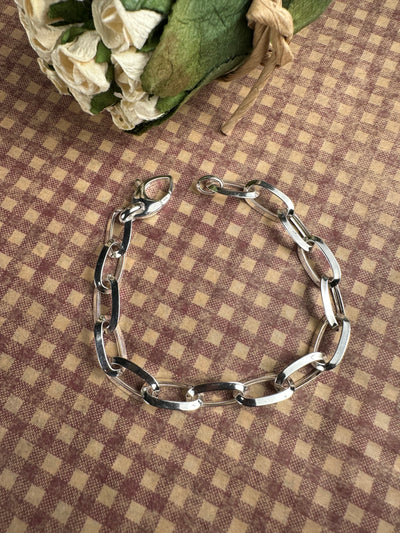 Trendy Sterling Silver Link Bracelet from Italy 7.5" 8"