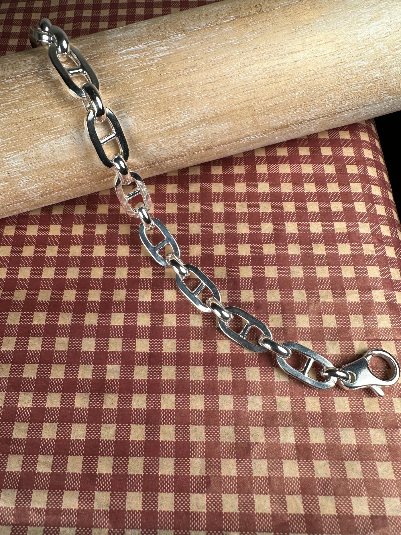 Italian Link Chain Bracelet in Sterling Silver 8" 8.75"