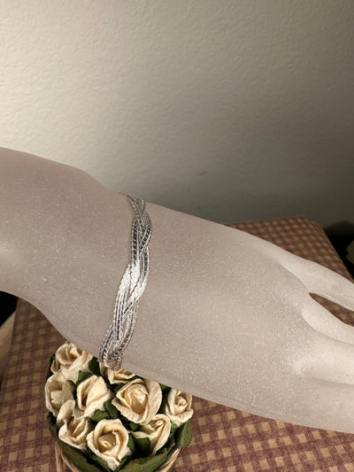 Sterling Silver Braided Bracelet from Italy 7"