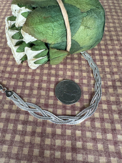 Sterling Silver Braided Bracelet from Italy 7"