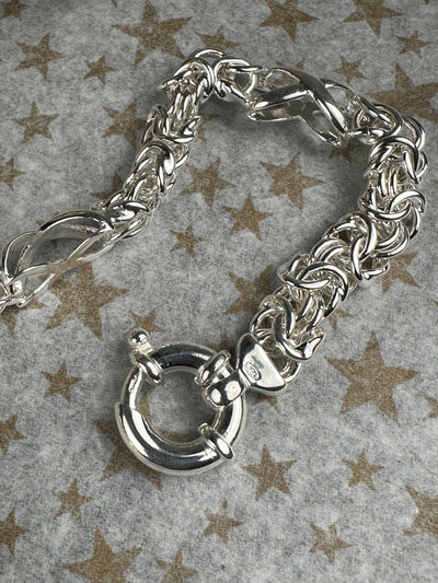 Italian Sterling Silver Bysantine Bracelet 8" 8.5"
