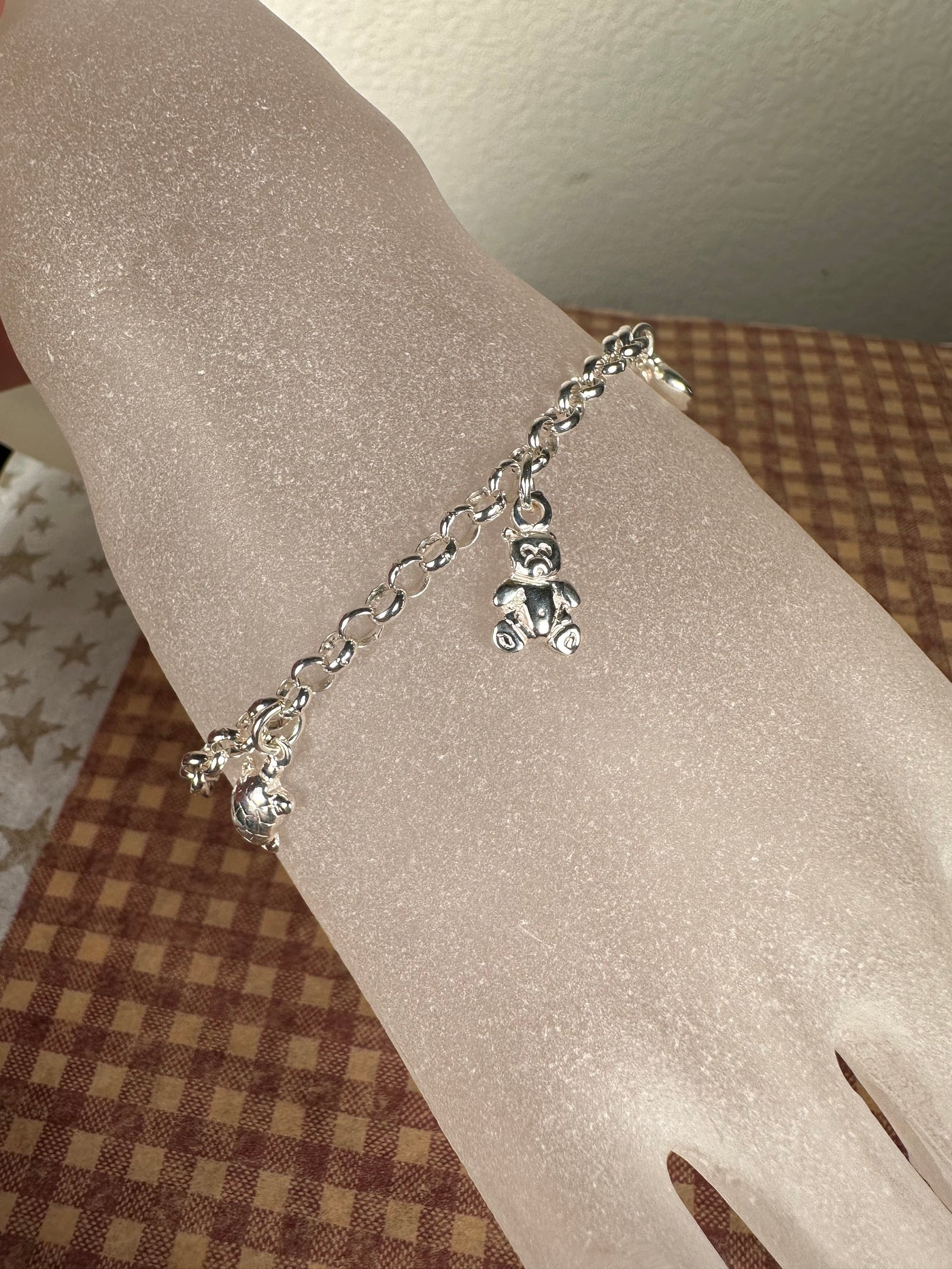 Sterling Silver Animal Charm Bracelet from Italy