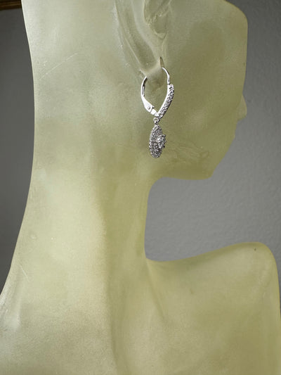 Fancy Sterling Silver and Cubic Zirconia Dangling Earrings