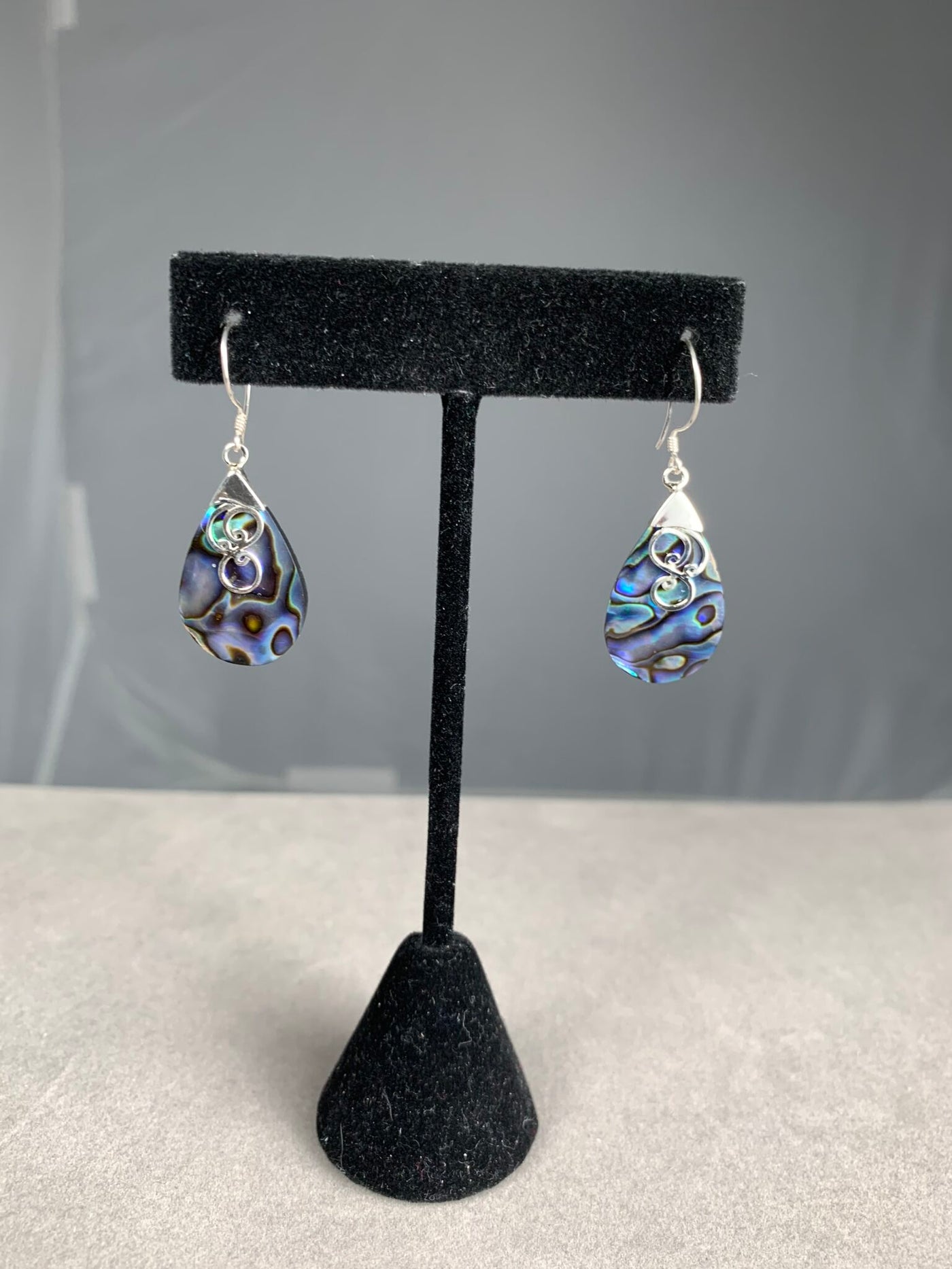Sterling Silver and Abalone Shell Dangling Earrings