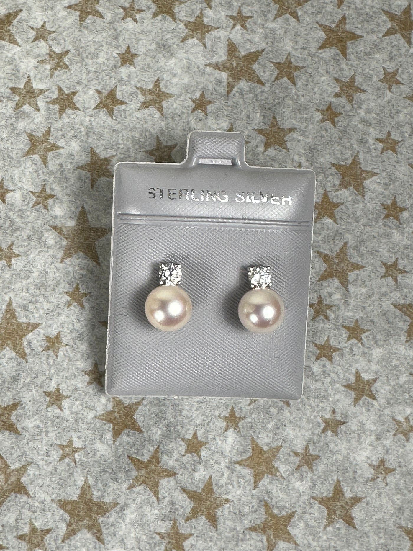 8mm Genuine Cream Tone Pearl Stud Earrings in Sterling Silver