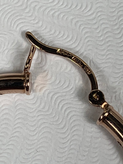 3mm x 35mm Rose Gold Sterling Silver Hoop Earrings